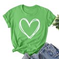 thumbnail image 1 of Styesk T-Shirts pour Femmes Confortables Doux Col Rond T-Shirts Chandail Mode Léger Manches Courtes T-shirt Saint-Valentin Graphique Décontracté Grande Taille Hauts Imprimé Cœur Hauts de Sortie, 1 of 3