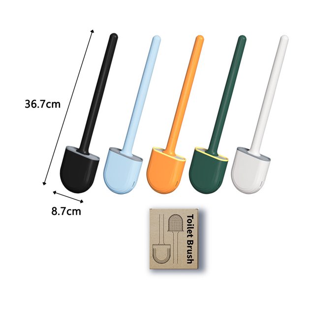 SOLLED Silicone Toilet Brush With Drain Storage Box Detachable Wall-mounted Space-saving Cleaning Brush