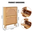 thumbnail image 3 of VEVOR Armoire à Chaussures avec 2 Tiroirs Basculants, Armoire de Rangement pour Chaussures pour l'Entrée, Organisateur de Rangement pour Chaussures Autoportant avec Portes en Rotin pour Talons, Bottes, Pantoufles dans le Couloir, Salon, 3 of 9