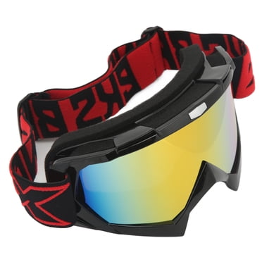 Motocross Goggles, Anti Wind Sand Anti Impact ATV Goggles Anti Skid With Storage Box For Men For Skating Black Frame Red Eyeglass,Blue Frame Color Eyeglass