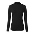 thumbnail image 2 of Veranee T-Shirt de Base à Col Roulé Ajusté à Manches Longues pour Superposition pour Femmes X-Grand Noir, 2 of 4