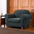 thumbnail image 2 of Subrtex Housse de Sofa en Jacquard Extensible à Rayures, 2 Pcs, 2 of 6