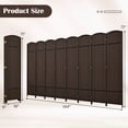 thumbnail image 3 of Costway 8-Panel Room Divider 6 FT Tall Folding Privacy Screen with Solid Wood Frame Brown, 3 of 9