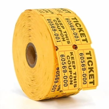 L LIKED Raffle Tickets Double Rolls 1000 per Roll 50/50 Raffle Tickets for Events, Entry, Class Reward, Fundraiser & Prizes(Yellow)