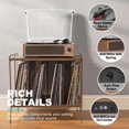thumbnail image 5 of Tourne-disques pour Vinyle avec Haut-Parleurs, Plateau Tournant Rétro à Courroie pour Disques Vinyles, Prise en Charge de 3 Vitesses Pleine Grandeur, Lecture Bluetooth, 5 of 5