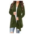 thumbnail image 1 of UPPADA Long Button Down Cardigans for Women Dressy Cardigan Open Front Sweater Open Back Sweatshirts with Pockets Army Green,M, 1 of 6