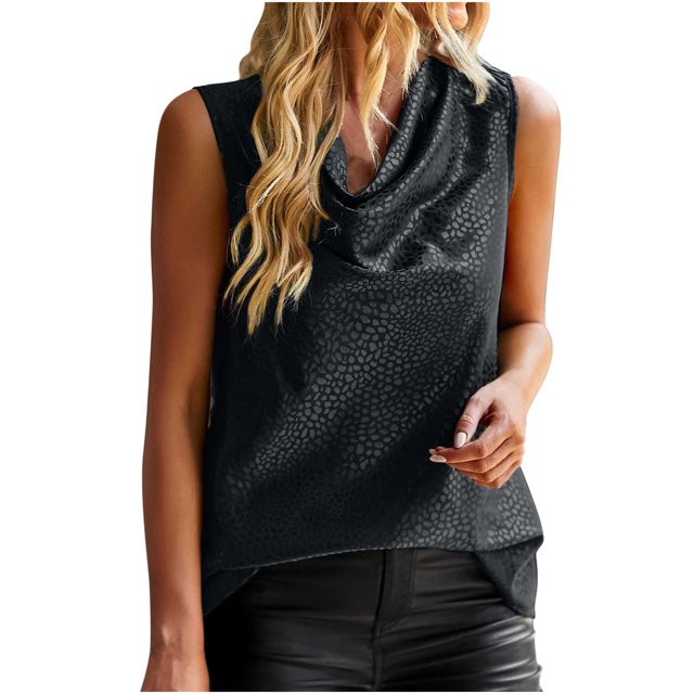 Débardeur Estival pour Femme, Col Chaud, Sans Manches, Style Élégant