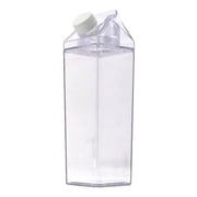 Binwennn Clear Milk Carton Portable Milk Water Bottles Milk For Outdoor Clear Containers for Organizing with Lids Glass Refrigerator Storage Containers Airtight Food Storage Containers with Leveler