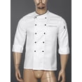 thumbnail image 3 of Ocealan Unisex Chef Jacket Shirt Short Sleeve Chef Coat Men Women Restaurant Kitchen Work Uniform White Long Sleeve 4XL, 3 of 7