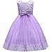 thumbnail image 3 of IBTOM CASTLE Grande Petite Fille Robe de Bal Dentelle Robe de Demoiselle d'Honneur pour Mariage Violet 2t, 3 of 4