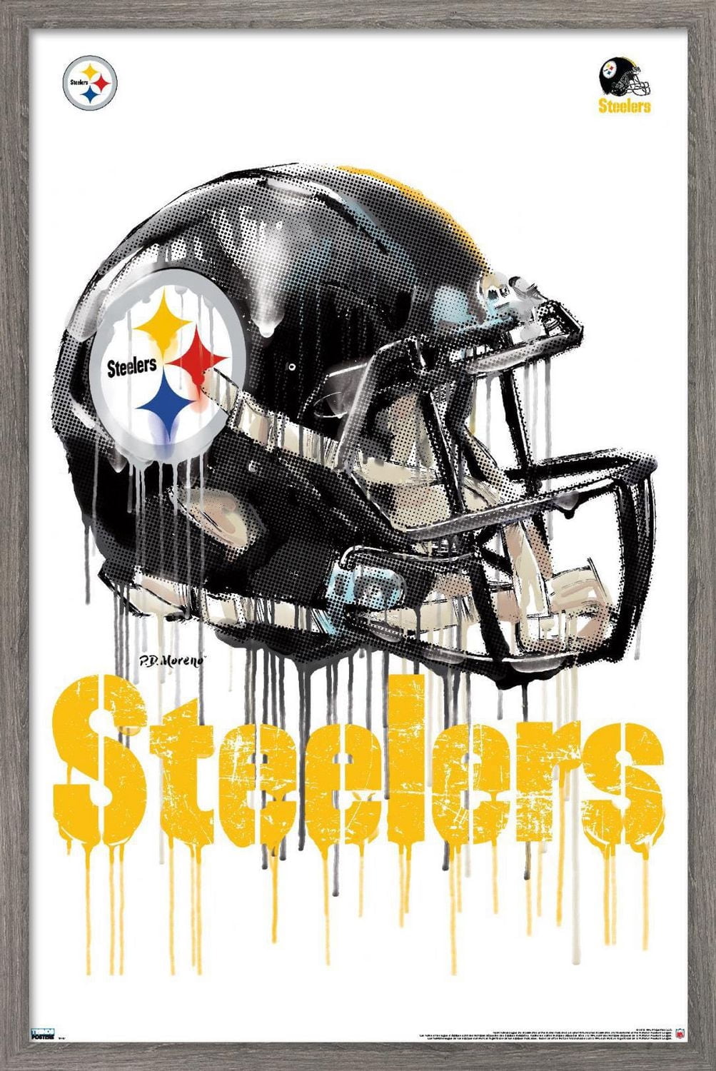 NFL Pittsburgh Steelers - Drip Helmet 20 Wall Poster