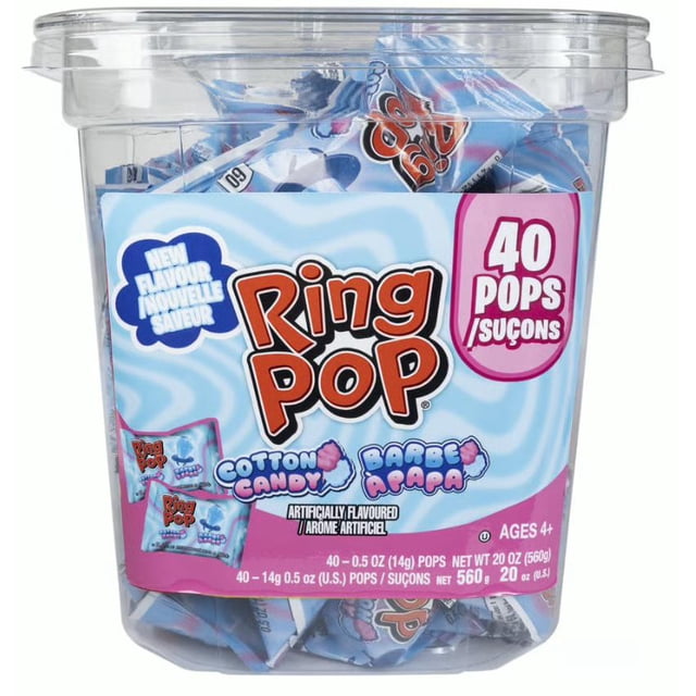 RingPoP Barbe à Papa Pops, 14 g - 40 Unités