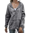 thumbnail image 1 of Women‘s Waterproof Spring Jacket Zipper Fully Taped Seams Rain Coat Spring Autumn Parka (Dark Gray  XL), 1 of 11
