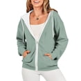 thumbnail image 2 of Timegard Vestes à Capuche Zippées pour Femmes Manches Longues Chandails en Molleton Décontractés Mode Automne avec Poches, 2 of 7