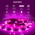 thumbnail image 3 of Merkury Smart LED Strip Lights - RGB, 5M Wi-Fi Dimmable Lighting Kit (1-pack), 3 of 8