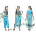 thumbnail image 2 of Princess Jasmine Costume pour Filles Robe de Princesse Déguisement Halloween Fête Jeu de Rôle Tenue, 2 of 7