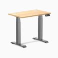 thumbnail image 1 of Desky Bureau Assis-Debout Mini Double - Teck Sublime / 32 x 20 Pouces avec Oeillets / Gris Espace, 1 of 10
