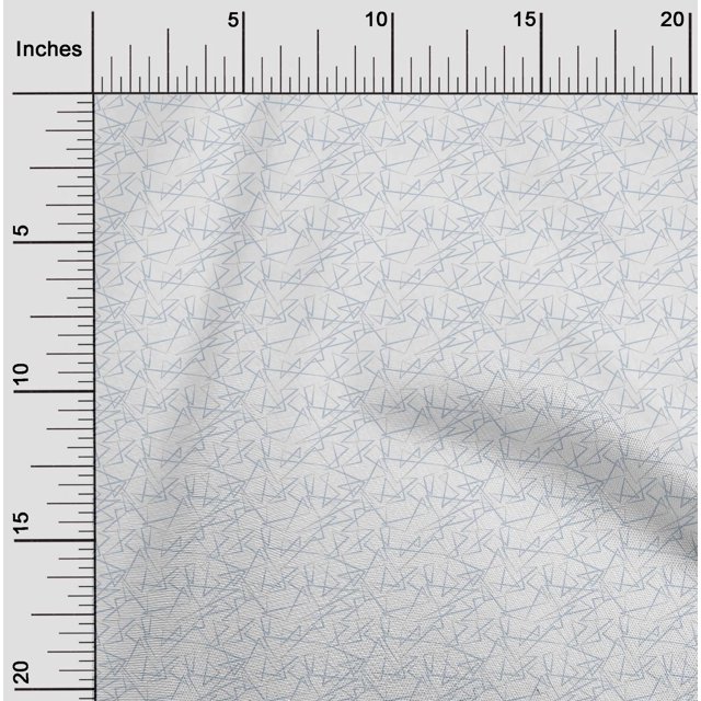 oneOone Cotton Poplin Light Grayish Blue Fabric Triangle Shape Geometric Sewing Craft Projects Fabric Prints By Yard 56 Inch Wide