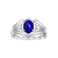 thumbnail image 1 of RYLOS Men's Rings Sterling Silver Rings Classic Designer Style 9X7MM Oval Gemstone &  Diamond Ring Lapis September Birthstone Rings For Men Size 10, 1 of 7