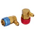 thumbnail image 1 of Air Conditioning Evacuation Adapter, Anti Aging 90 Degree Joint AC Quick Connector Adapter Brass Metal  For R134a Car, 1 of 8