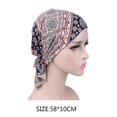 thumbnail image 3 of tredstone Bonnet Chimio Imprimé Foulard Femme Coton Turban Musulman Extensible Perte de Cheveux Baotou, 3 of 9
