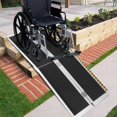 thumbnail image 1 of EastVita 8FT Portable Wheelchair Ramp,Non-Slip Aluminum Folding Handicap Ramp,Door Threshold Wheelchair Ramps Aluminum Ramp with Non-Skid Surface & Reflective Strips,8FT, 1 of 8