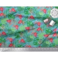 thumbnail image 2 of Soimoi Rayon Fabric Tropical Leaves & Flamingo Bird Print Fabric by Yard 42 Inch Wide, 2 of 3