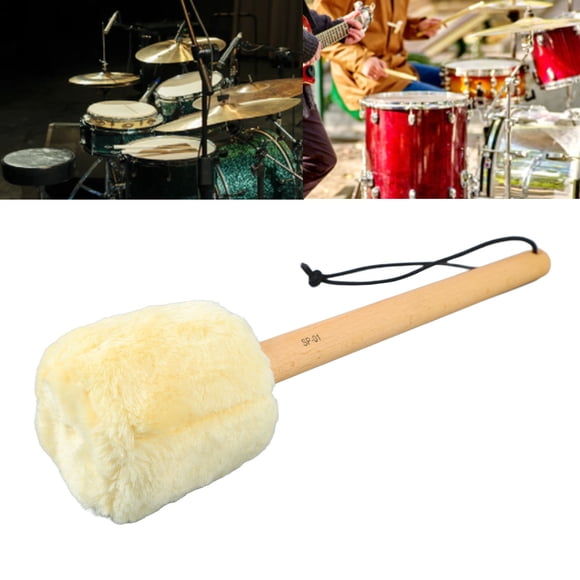 Maillet de Tambour Basse, Tête en Feutre Baguettes Souples de Tambour Basse, Poignée Antidérapante en Hêtre Maillets de Percussion pour Tambour Basse Accessoire de Percussion pour Fanfare Tambour Basse