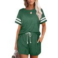 thumbnail image 3 of Ensemble de Pyjama à Rayures pour Femmes, Manches Courtes, Chemise de Nuit avec Shorts, 3 of 5