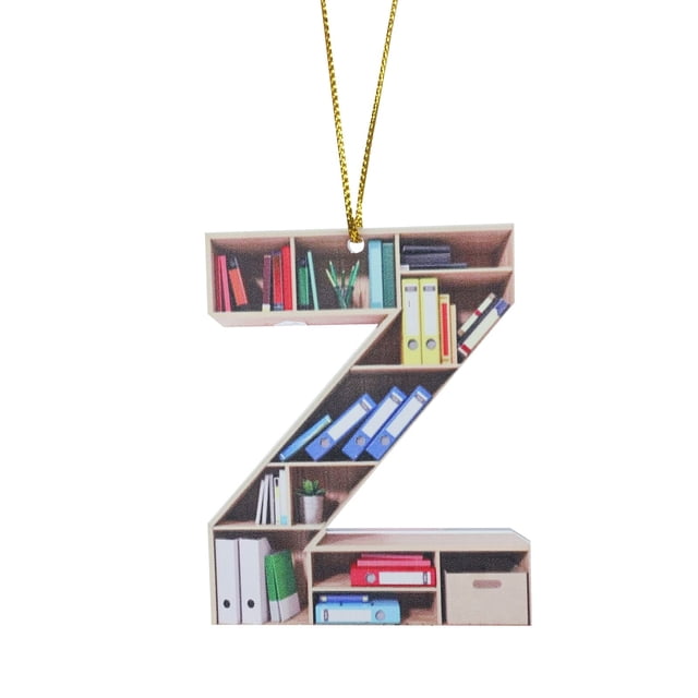 Book Lovers Heart Shaped Bookshelf Pendant Acrylic Ornament