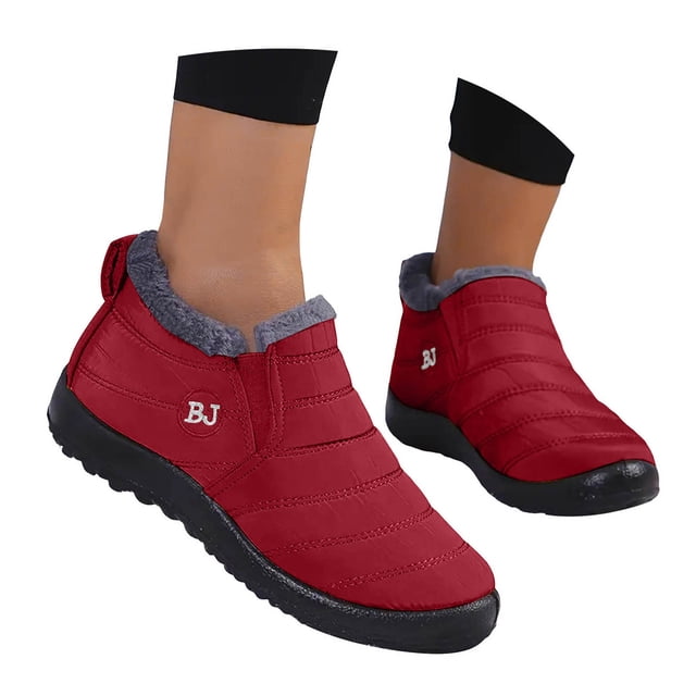 Mepaouo Bottes de Neige pour Femmes Imperméables Bottillons d'Hiver Confortables pour l'Extérieur à Enfiler Chaussures de Marche