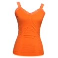 thumbnail image 2 of Womens Lace Trim Camisoles - Neon Orange, 2 of 2