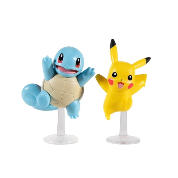Pack de figurines de combat Pokémon : Pikachu + Squirtle (Style 2)