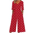 thumbnail image 3 of Wensltd Combinaison Pantalon pour Femmes d'Été à Imprimé Floral, Décontractée, à Manches Courtes, avec Poches Latérales, 3 of 5