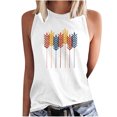 thumbnail image 1 of Birdeem Mode Femmes Imprimé Col Rond Sans Manches Chemises à Blocs Tunique T-Shirt Hauts, 1 of 1