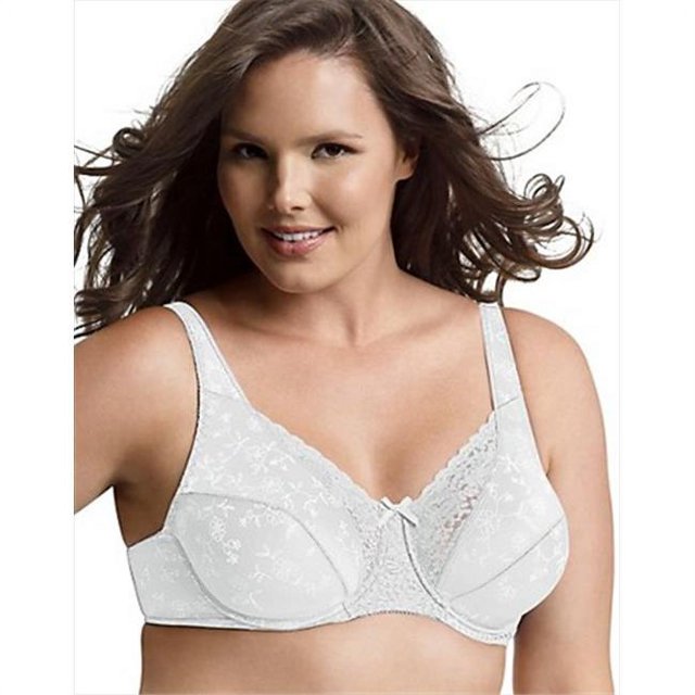 Playtex Secrets 4422 Signature Florals Soutien-Gorge à Armatures Plus Ample, Taille 44C, Blanc