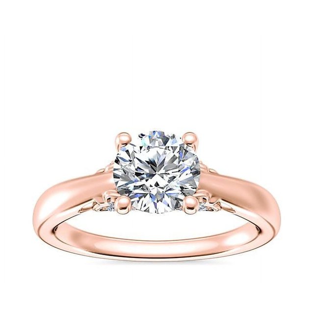 1.20 Carat Excellent Round Cut Real Diamond New Design Solitaire Ring for Wedding Solid 18K Rose Gold Size 11