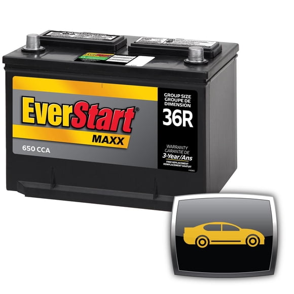 EverStart Auto MAXX-36RN, 12 Volt, Car Battery, Group Size 36R, 650 CCA