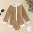 thumbnail image 2 of Toddler Girl Rash Guard Swimming Bathing Suit Cute Long Sleeve Sun Protection Girls Bathing Suits 12-18 Months, 2 of 5