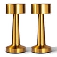 thumbnail image 1 of Bell + Howell Chelsea Petite Lampe de Table Sans Fil Tactile à DEL Rechargeable pour Table de Chevet Bureau Table de Nuit Or - Lot de 2, 1 of 8