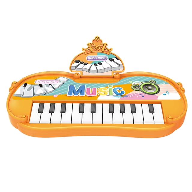 Orange Electronic Music Maker Keyboard Toy For Kids, Sound Effects And Learning Activity, Interactive Musical Instrument For Children