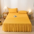 thumbnail image 1 of HHBEAUTY Solid Color Bed Skirt, Wrap-Around Elastic Ruffled Eyelet Bed Skirt Full Size Dust Ruffle, Bed Sheet Dirtproof Non-slip Protective Cover Cover, 59.1x78.7", 1 of 6