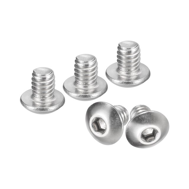 Unique Bargains #8-32x1/4' Button Head Socket Cap Screws, 100 Pack 304 Stainless Steel Screws