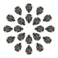 thumbnail image 1 of Unique Bargains 20Pack Teardrop Sew on Rhinestone - 14x10mm Glass Teardrop Crystal Rhinestones in Gold Prong Setting (Gray), 1 of 7