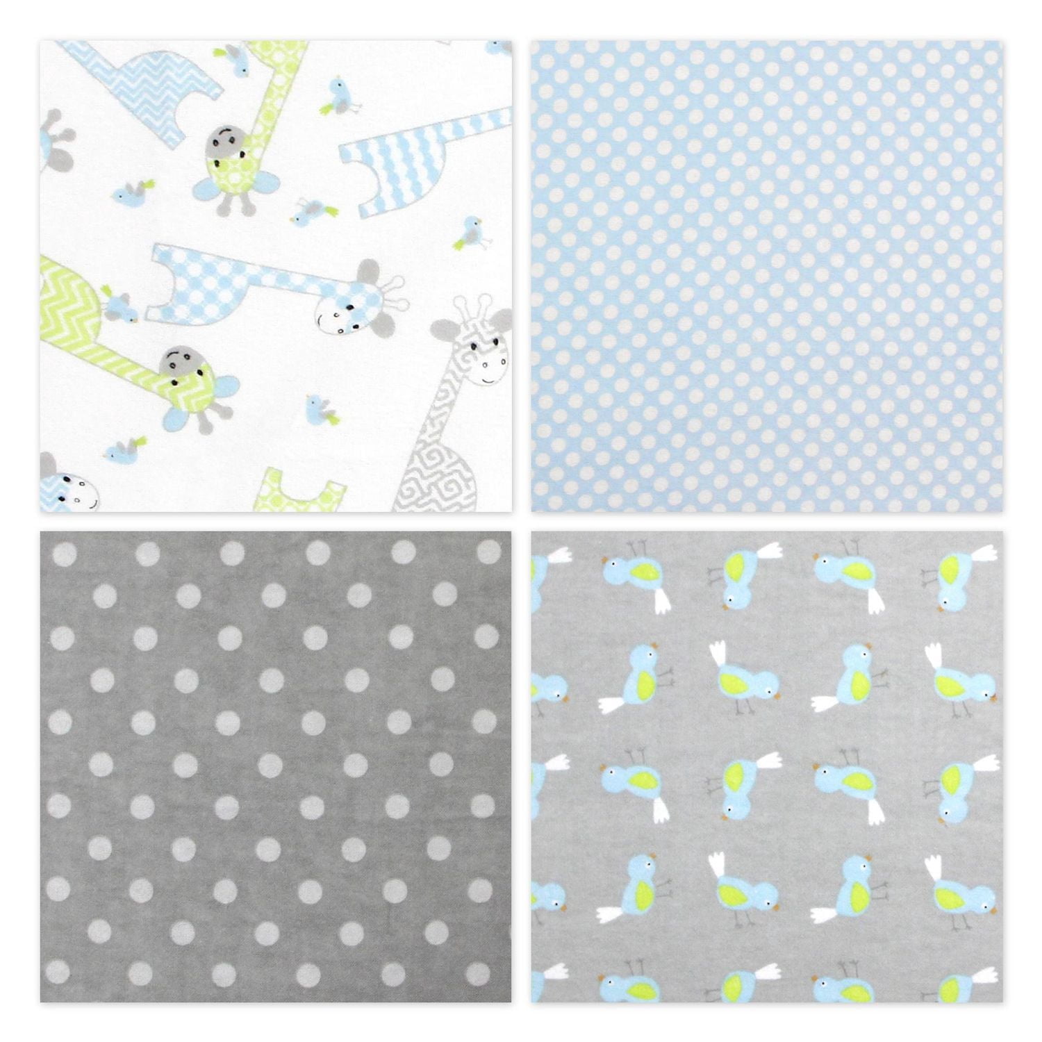 FABRIC CREATIONS Baby Boy Flannel Pre-Cut Pack, 4x1, 1.8 m (2 yd)