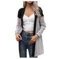 thumbnail image 4 of Ladies Stitched V-Neck Loose-Knit Cardigan Sweater With Long Sleeves, 4 of 6