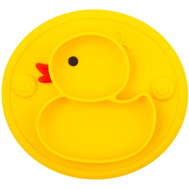 Silicone Divided Toddler Plates, Portable Non Slip Suction Plates for Children B