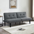 thumbnail image 4 of Mainstays 67" Studio Futon Sofa Bed, Grey Linen Upholstery, Split-Back Adjustable, 4 of 10