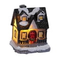 thumbnail image 3 of Christmas Scene Lighted House Village Miniature Resin Figurine Desk Decorations Style C, 3 of 9
