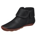 thumbnail image 2 of EGNMCR Bottines pour Femmes Bottes Décontractées Plates Rétro à Fermeture Éclair pour Femmes Fermeture Éclair Latérale Bout Rond Bottes Chaussures, 2 of 4